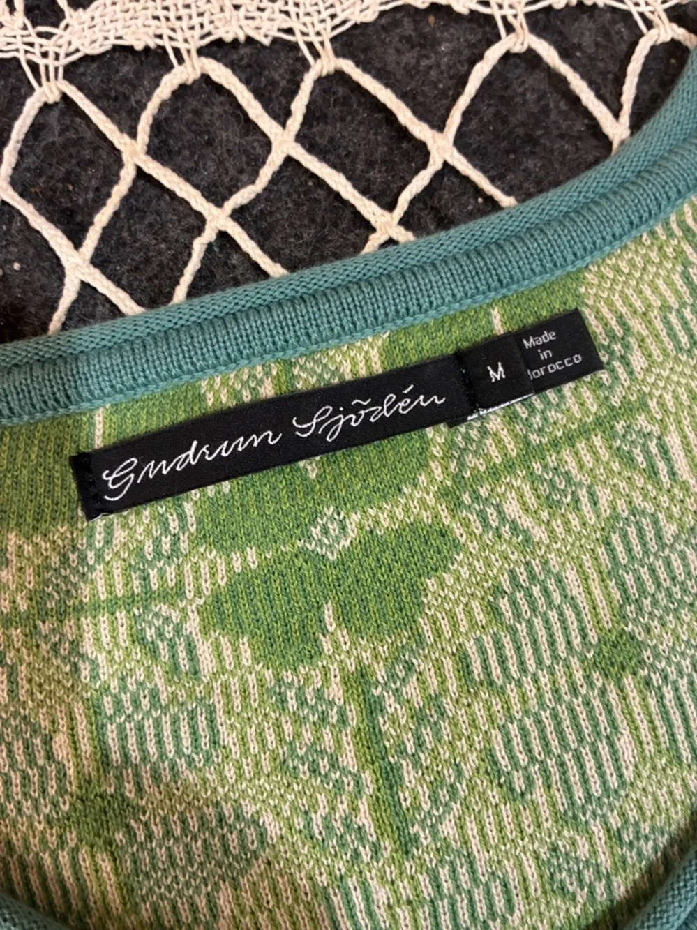 Gudrun Sjoden 4-Leaf Clover Cotton Cardigan, Medium - Picture 7 of 8